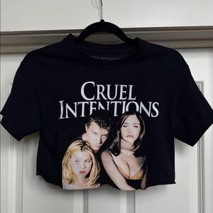 Black 'Cruel Intentions' Graphic Crop Top